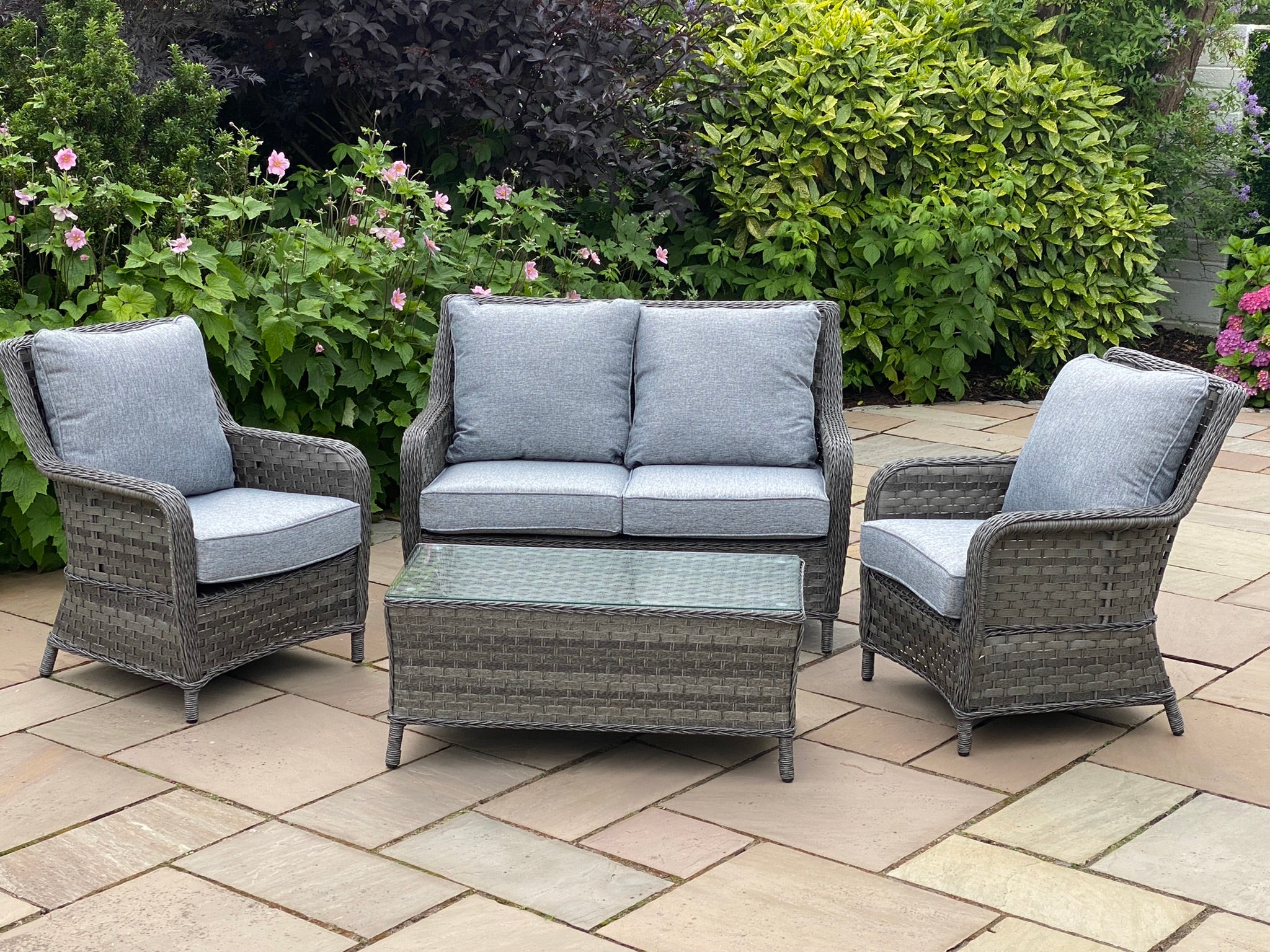 Rattan 4 seater on sale coffee set