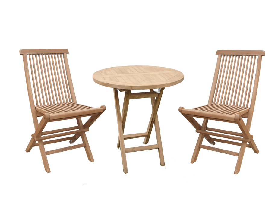 Teak round folding Bistro set